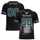 Custom Black 3D Pattern Aqua Personalized Authentic Football Jersey FBJ02-bc0fafd